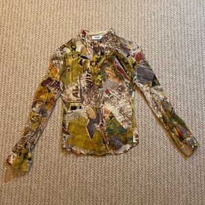 Moschino Unique Button Down Shirt Size 8 Italy